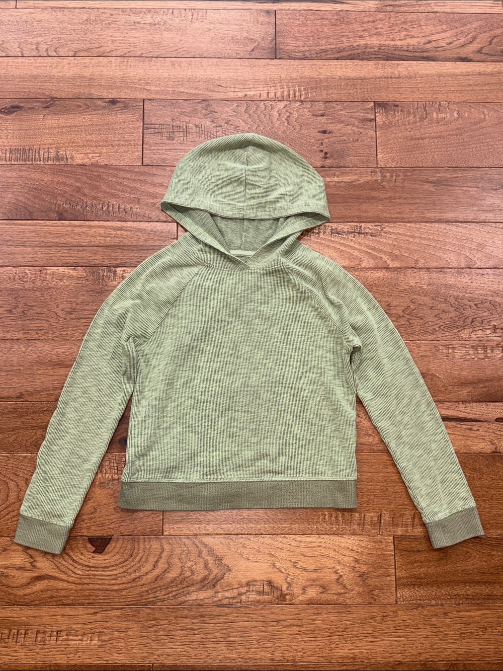 Cat & Jack Girls Green Ribbed Pull-Over Hooded Ribbed Sweatshirt - Size M (8)